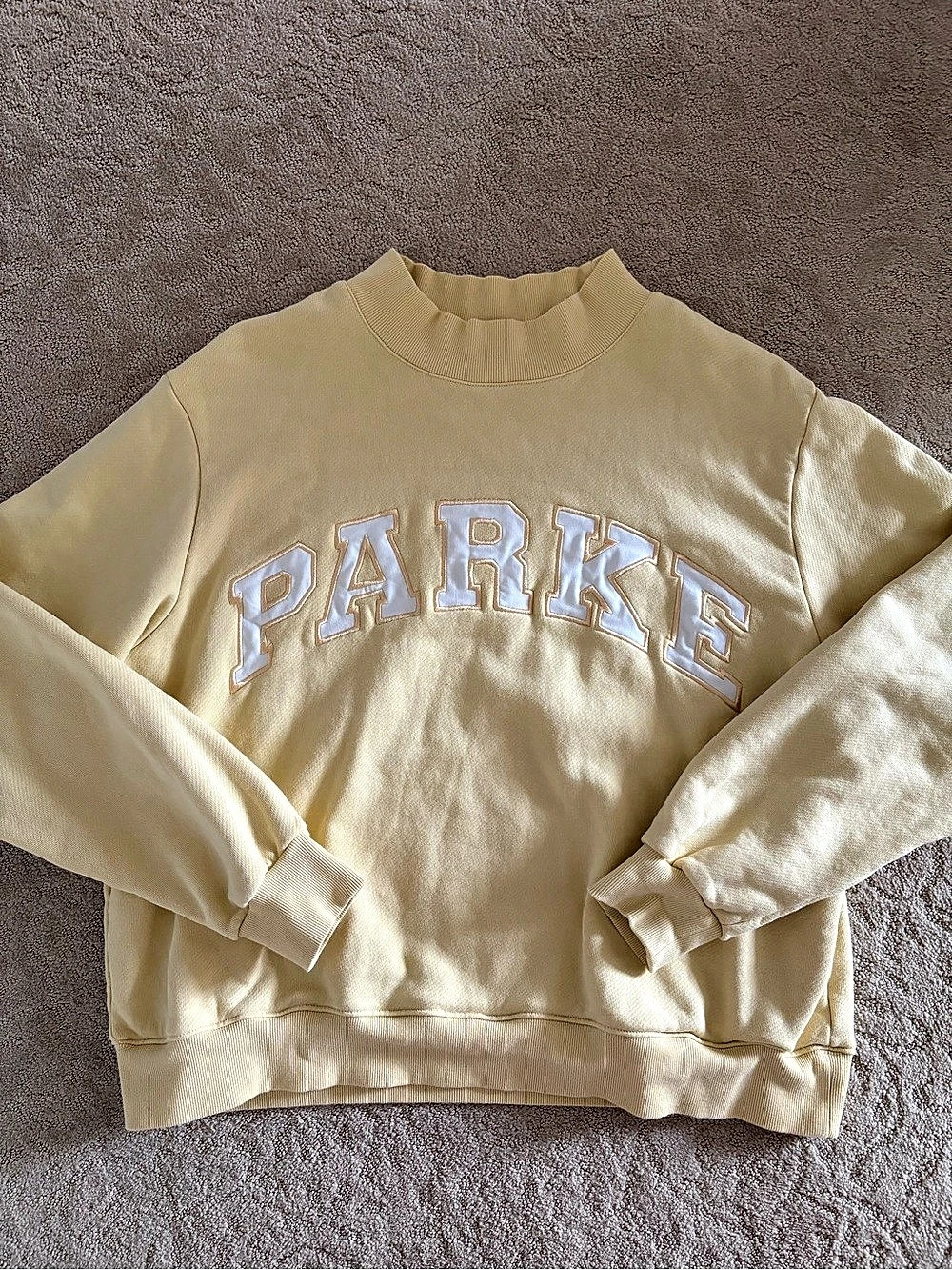 PARKE Varsity Mockneck Sweatshirt Peel L/XL